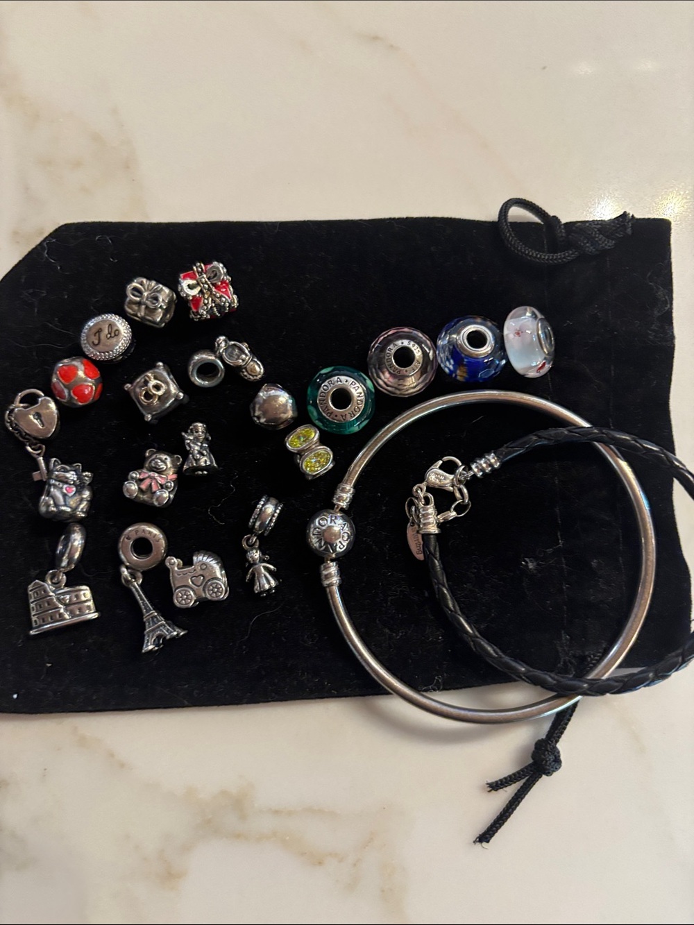 Pandora lot… 2 bracelets & 20 charms.